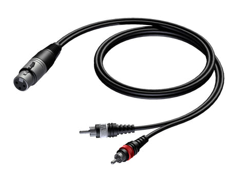 ProCab Cavo di segnale XLR femmina > 2 x RCA - 1,5 m