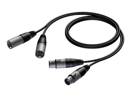 ProCab 2 x XLR femmina > 2 x XLR maschio - cavo di segnale 1,5 m