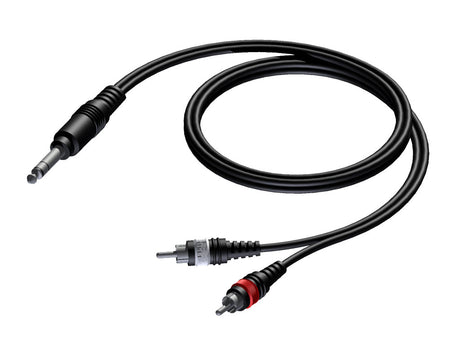 ProCab Jack stereo > 2 x RCA - insert-kabel 3 meter