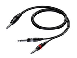ProCab Jack stereo > 2 x Jack - insert-kabel 1,5 meter
