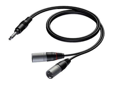 ProCab jack stereo > 2 x XLR cavo insert maschio 1,5 m