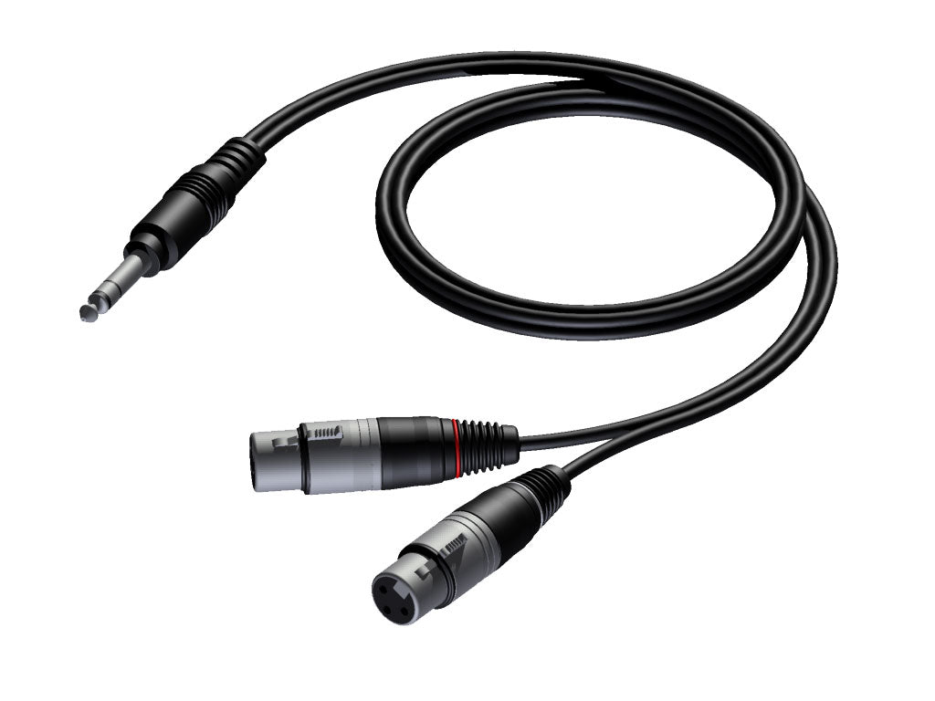 Stereo jack to 2x XLR female 1,5 meter