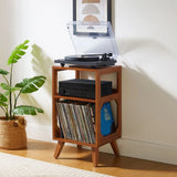 Crosley Asheville Small tavolino per Giradischi con spazio per dischi in vinile – Walnut