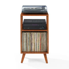 Crosley Asheville Small tavolino per Giradischi con spazio per dischi in vinile – Walnut