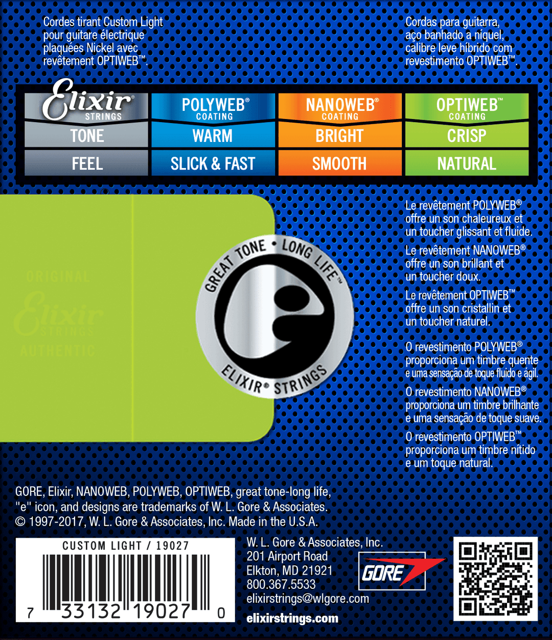 Elixir Optiweb Corde per Chitarra (Custom Light, 09-46)