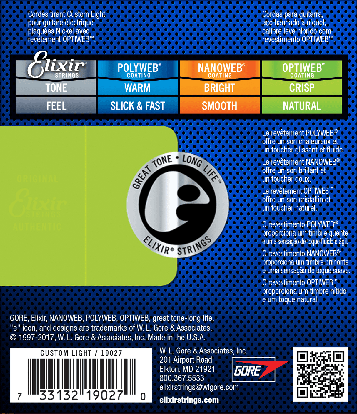 Elixir Optiweb Guitar Strings (Custom Light 09-46)