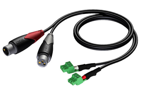 ProCab 2 x XLR femmina > 2 x morsettiera 3P 3,81mm, 5 m