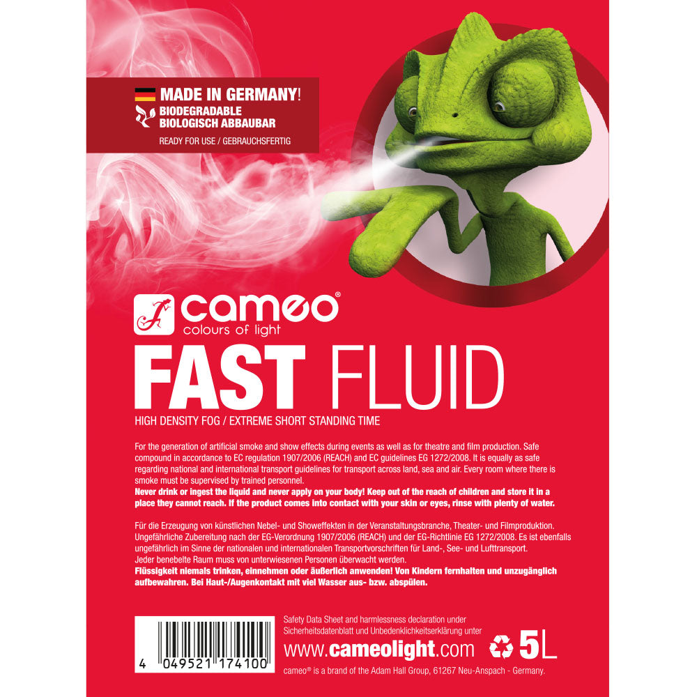 Cameo FAST FLUID 5 L - Liquido per nebbia con densità molto elevata e tempo di permanenza molto breve 5 L