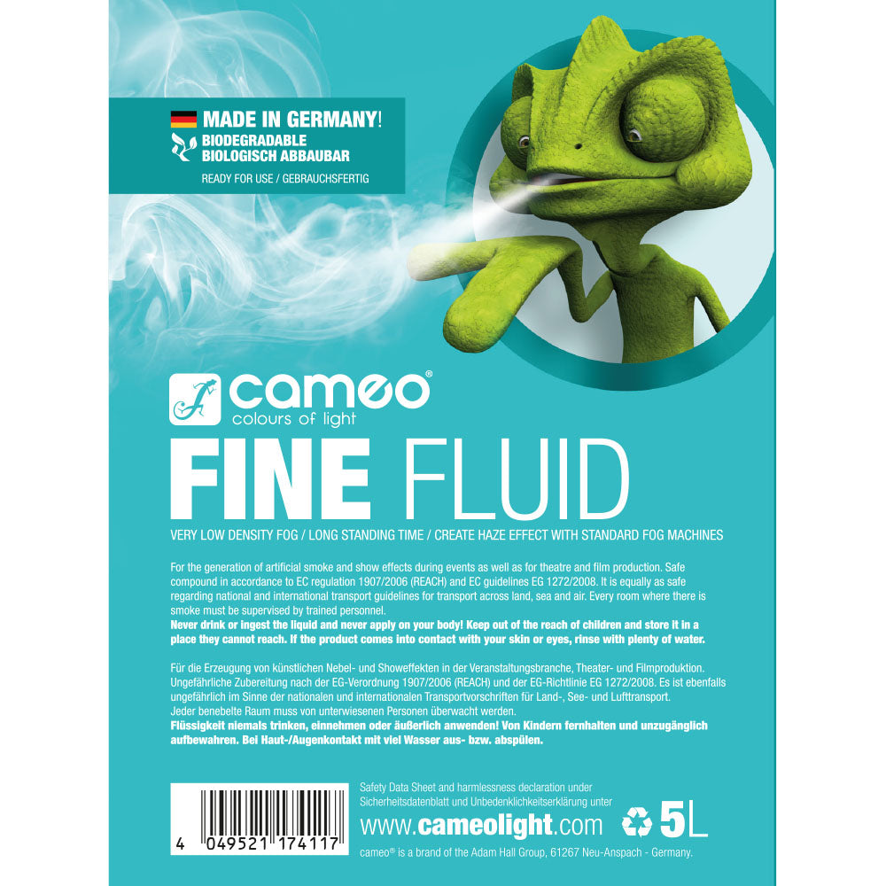 Cameo FINE FLUID 5 L - liquido haze con densità molto bassa e durata di permanenza molto lunga 5 L