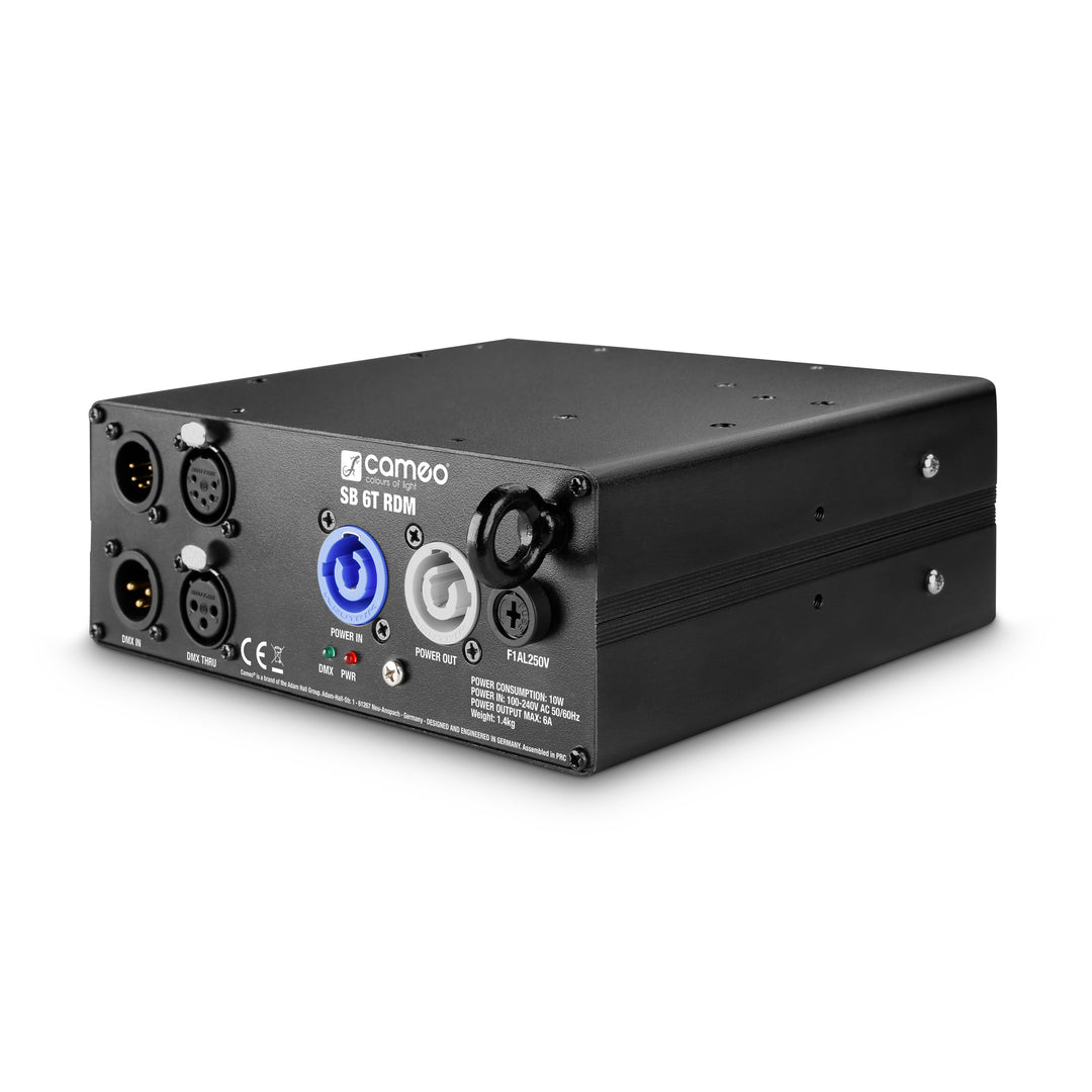Cameo SB 6 T RDM - splitter/booster DMX/RDM a 6 uscite con connettori a 3 e 5 poli