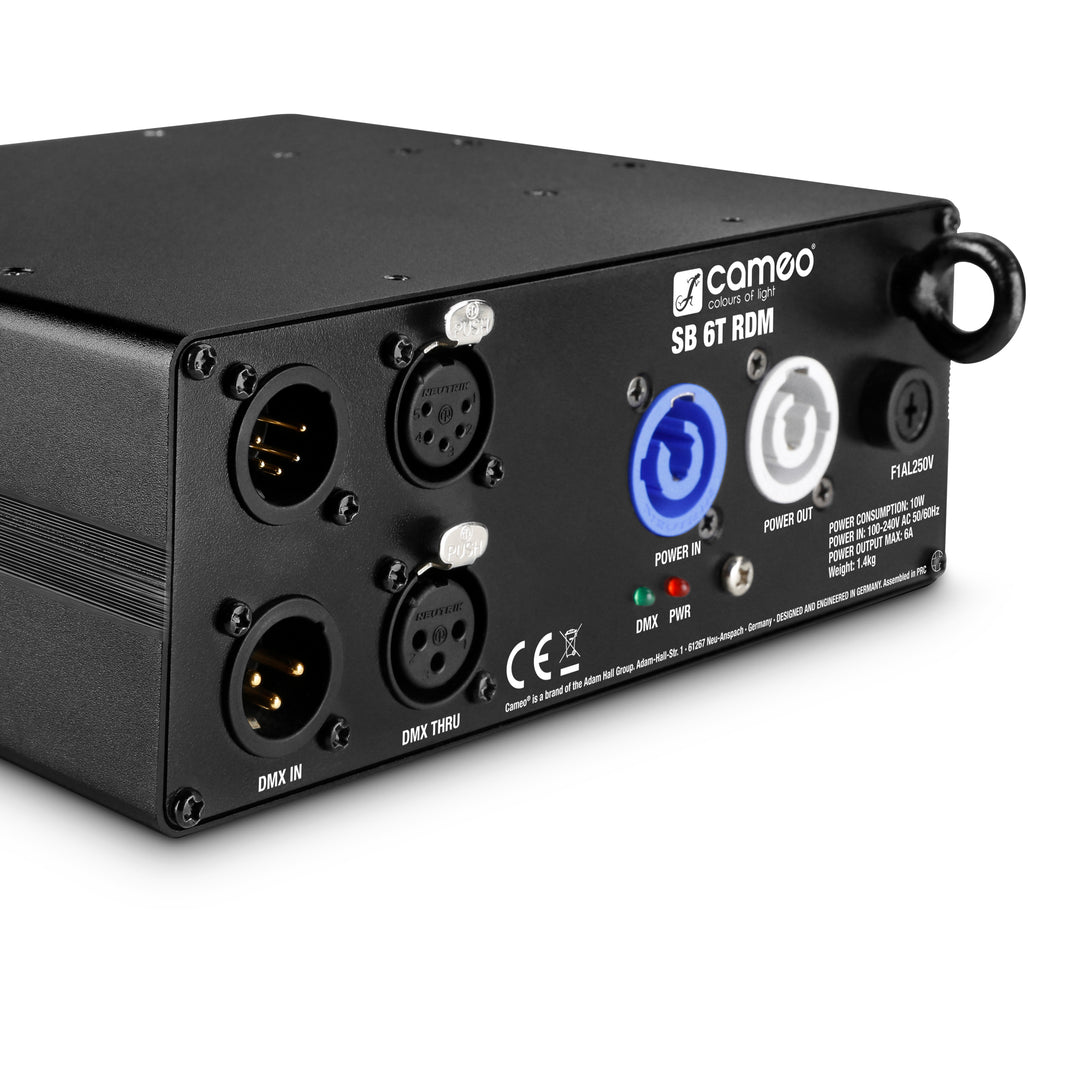 Cameo SB 6 T RDM - splitter/booster DMX/RDM a 6 uscite con connettori a 3 e 5 poli