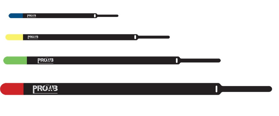 ProCab Kabelbinder velcro 30x750 mm, sort/rød 10 styk