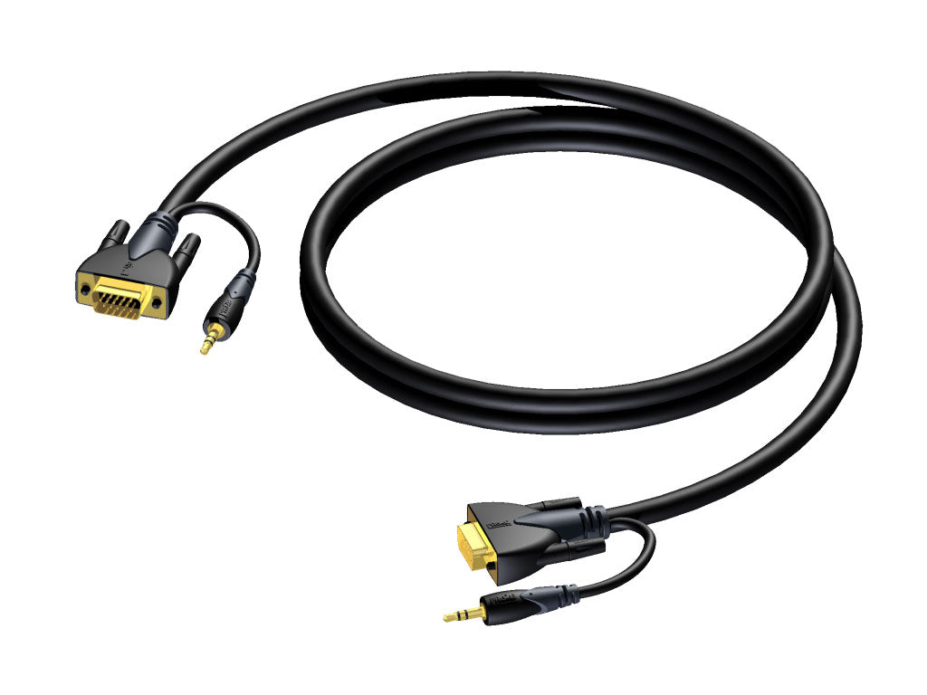 ProCab SVGA han > SVGA han & Stereo Audio Jack 10 meter
