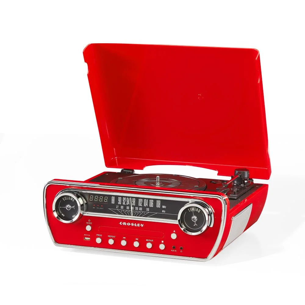 Crosley Powel CR6047A Giradischi 7-in-1 con Bluetooth, CD e radio