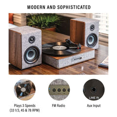 Crosley Arya Giradischi con altoparlanti, Gray