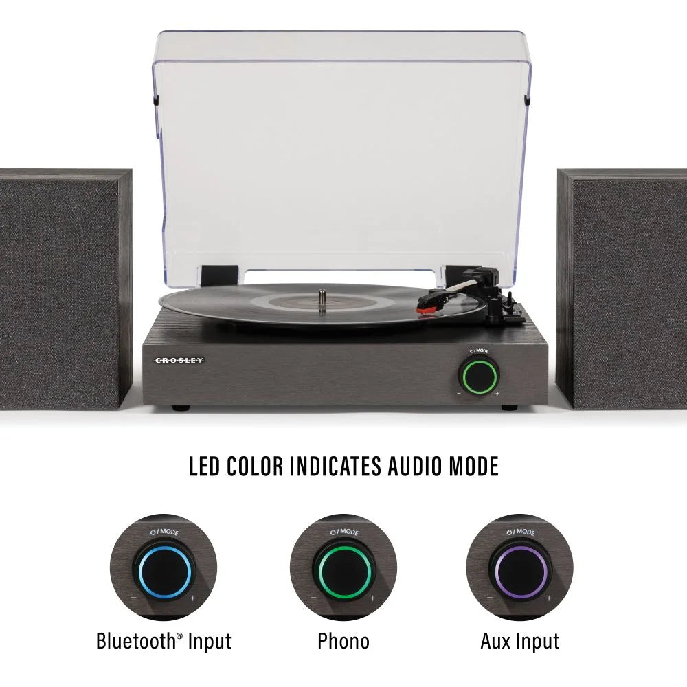 Crosley Zane Giradischi con altoparlanti, nero