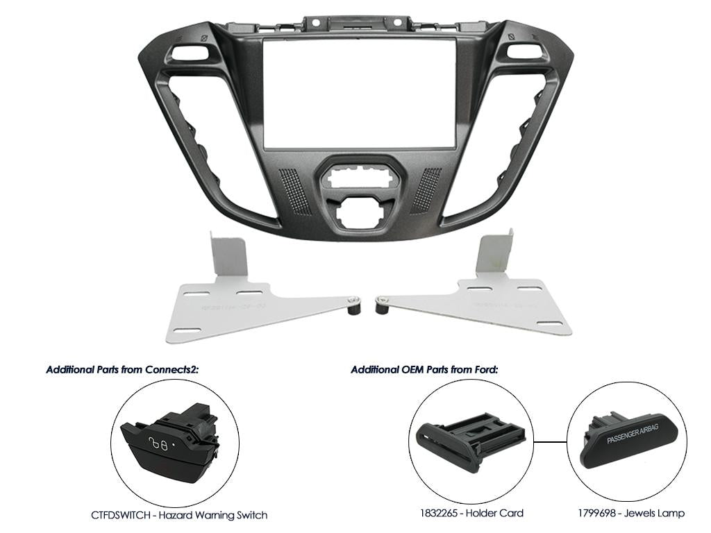 CT23FD39 Cornice 2-DIN per Ford Transit Custom 2012-