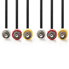 Cavo video composito, 3 x RCA maschio /3 x RCA maschio, 1.5 m.
