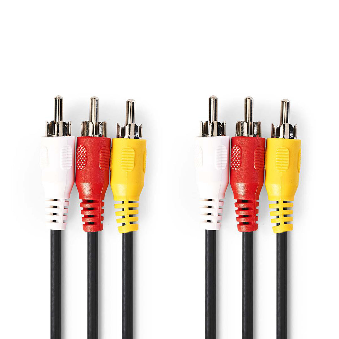 Cavo video composito, 3 x RCA maschio /3 x RCA maschio, 1.5 m.