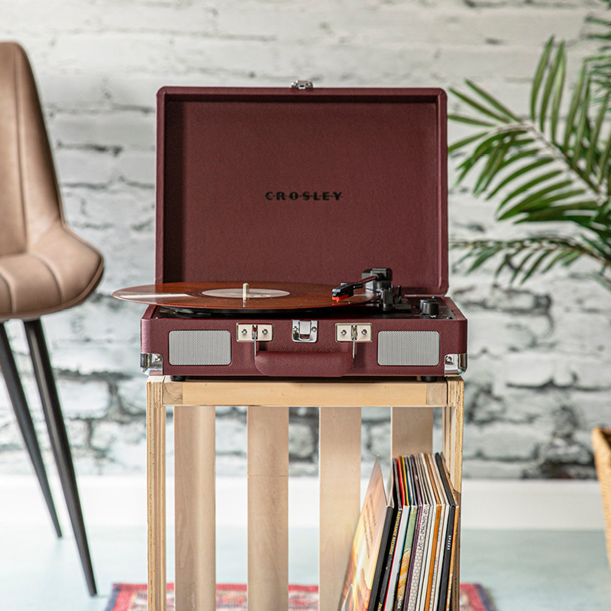 Crosley Cruiser Plus Turntable Two-Way Bluetooth (Burgundy)