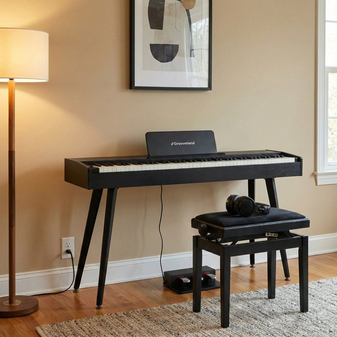 Grooveland DDP-140 Pianoforte elettrico (Nero) bundle