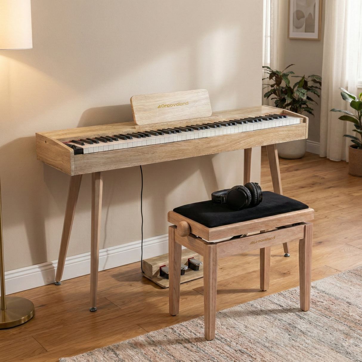 Grooveland DDP-140 El Klaver (Træ) Bundle