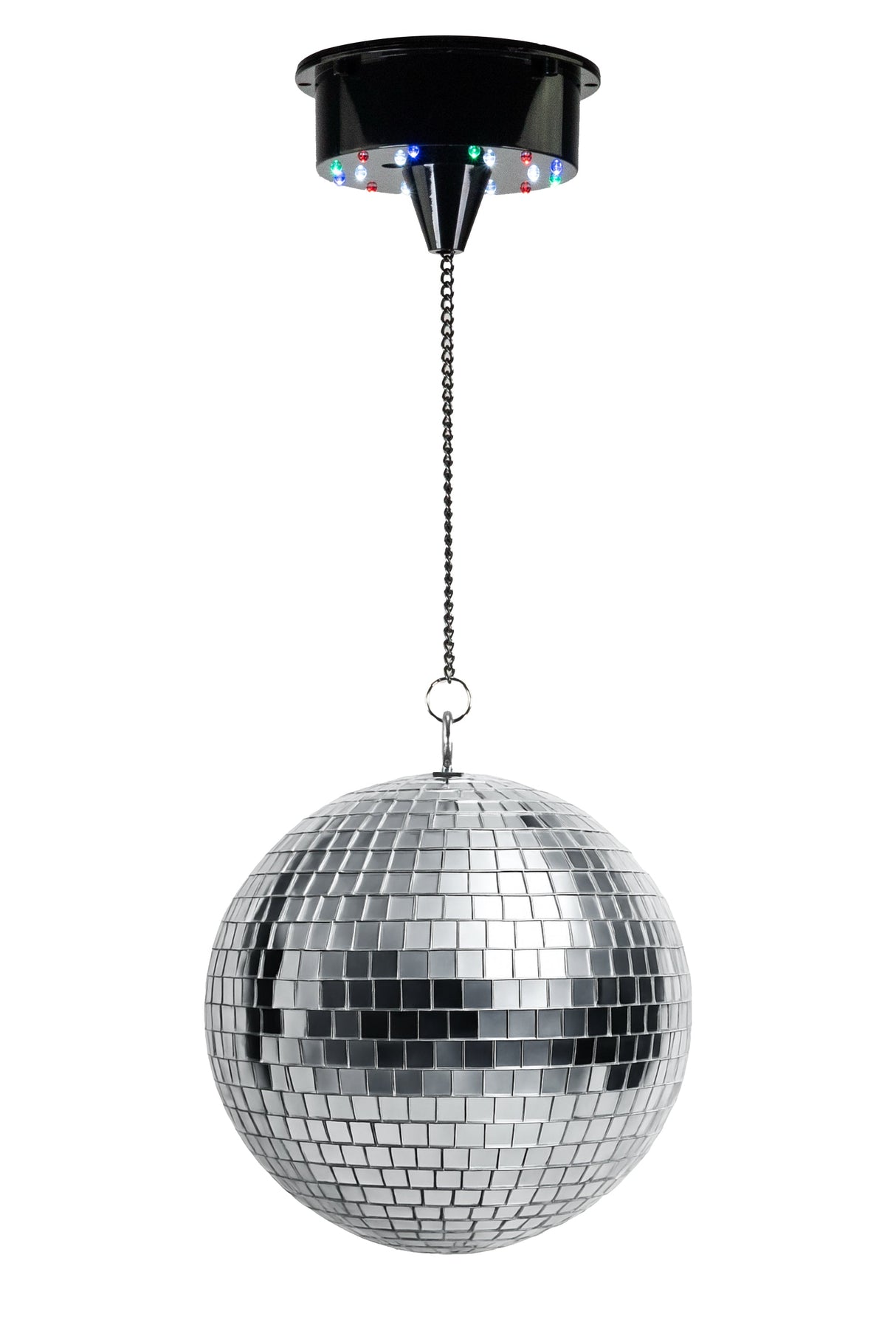Sfera da discoteca a batteria con LED (20 cm) & pinspot