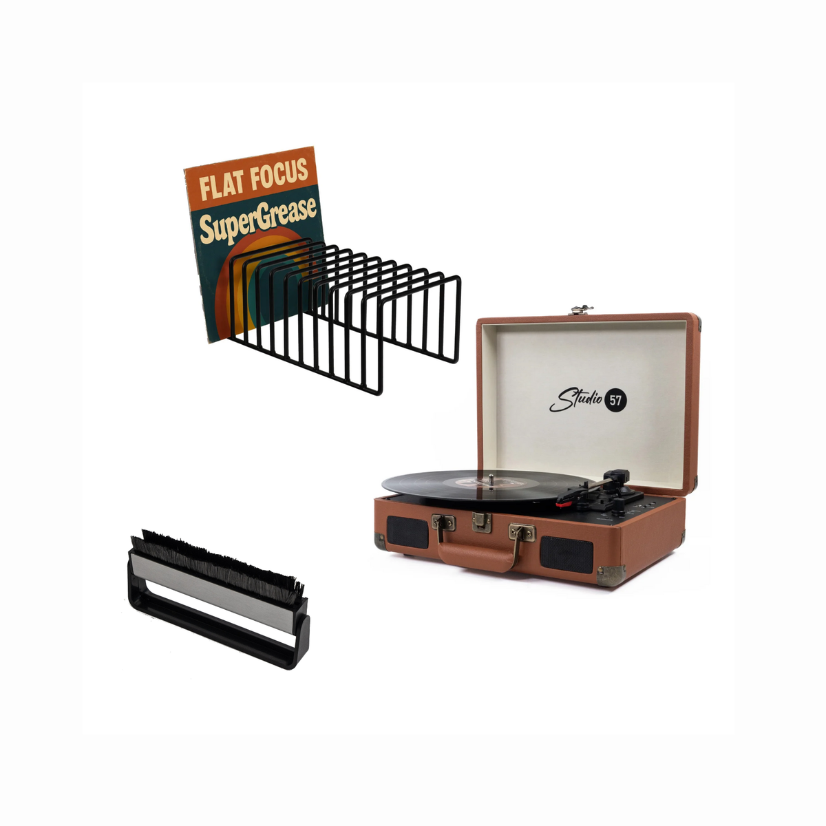 Studio 57 Dolly Giradischi (Marrone) Bundle