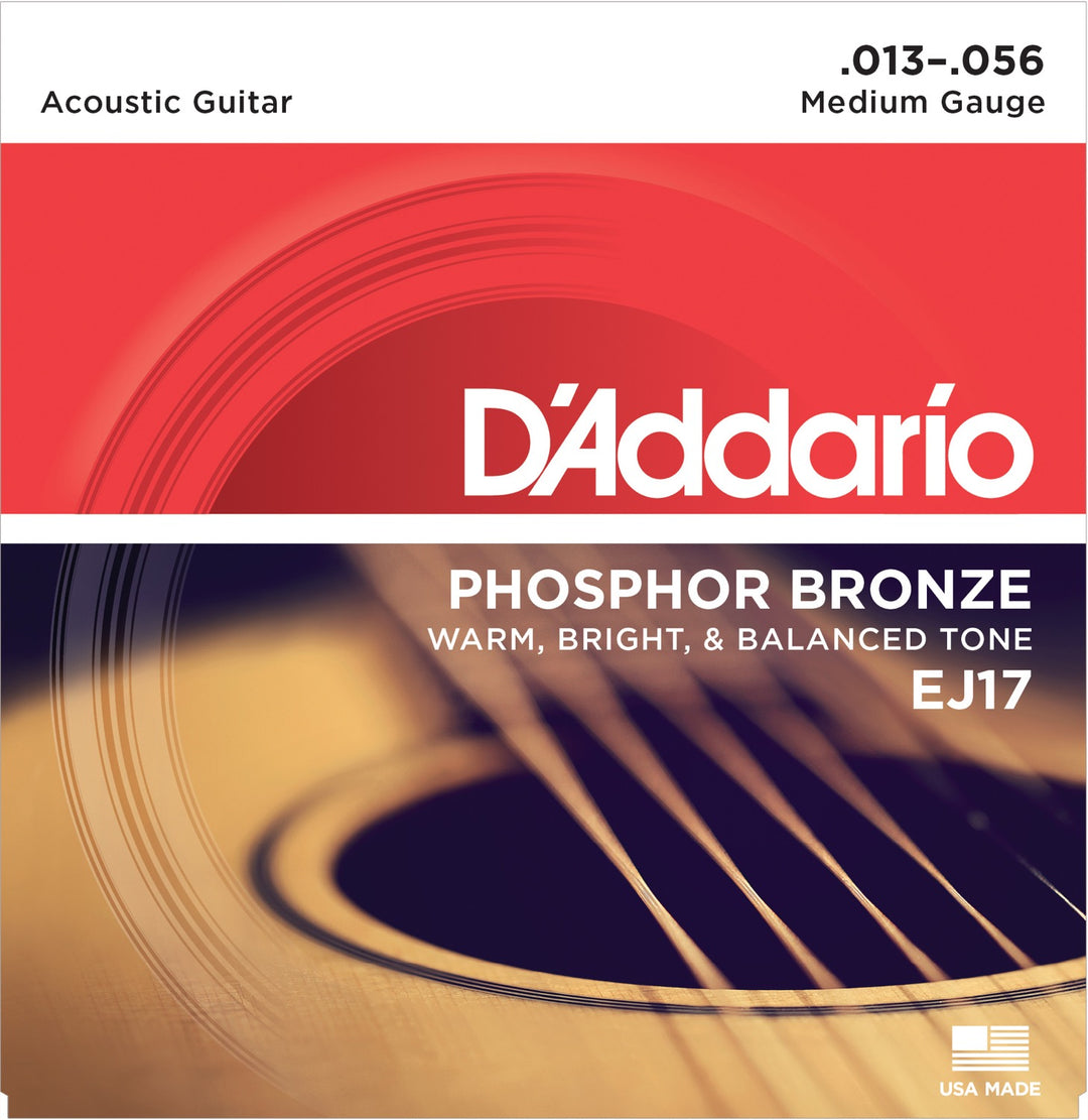 Daddario EJ17 Phosphor Bronze Corde per Chitarra (Medium, 13-56)