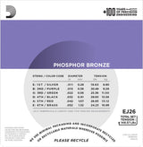 Daddario EJ26 Phosphor Bronze Guitar Strings (Custom Light 11-52)