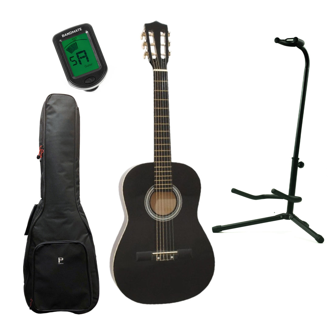 DiMavery AC-303 Chitarra classica spagnola 3/4 (Nero) Startpakke