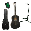 DiMavery AC-303 Chitarra classica spagnola 3/4 (Nero) Startpakke