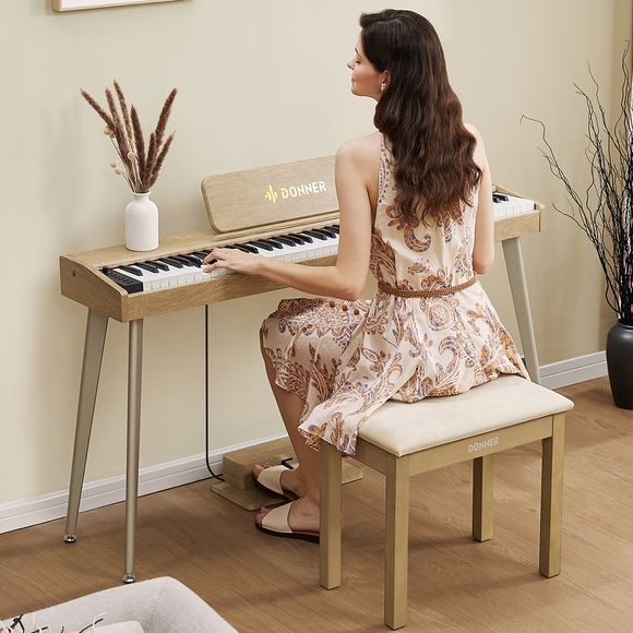Donner Bench panca per pianoforte beige