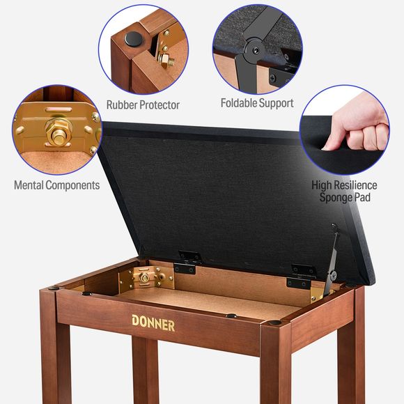 Donner Bench panca per pianoforte marrone