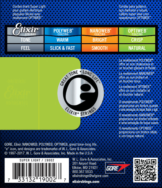 Elixir Optiweb Guitar Strings (Light 10-46)