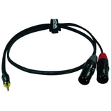 Enova adapter kabel MiniJack > 2 x XLR han, 1 meter