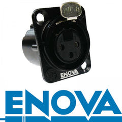 Enova connettore chassis XLR femmina 3-Pin a 3 poli, nero