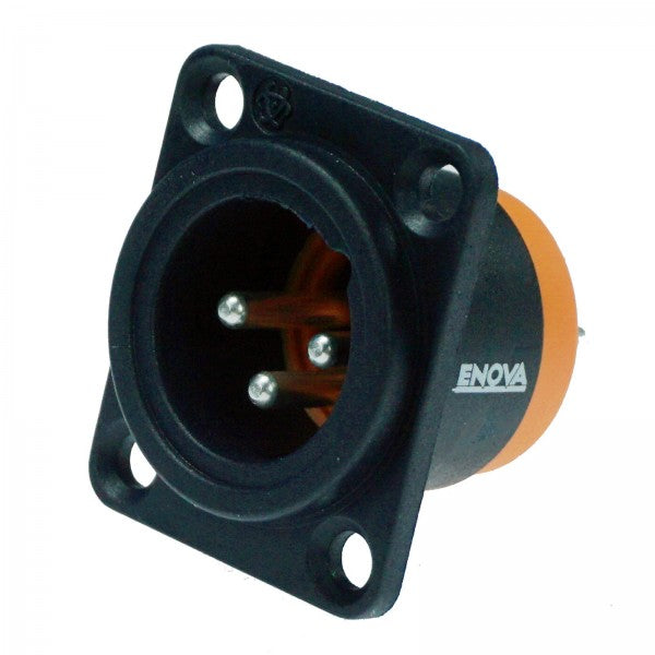 Enova 3 pol han 3-Pin XLR chassis stik, sort IP67 Outdoor