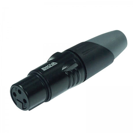 Enova 3-Pin XLR hun kabel stik, sort