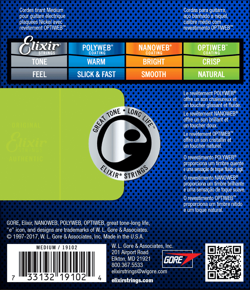 Elixir Optiweb Guitar Strings (Medium 11-49)