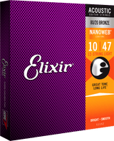 Elixir Nanoweb Bronze 80/20 Corde per Chitarra (12-String, Light, 10-47)