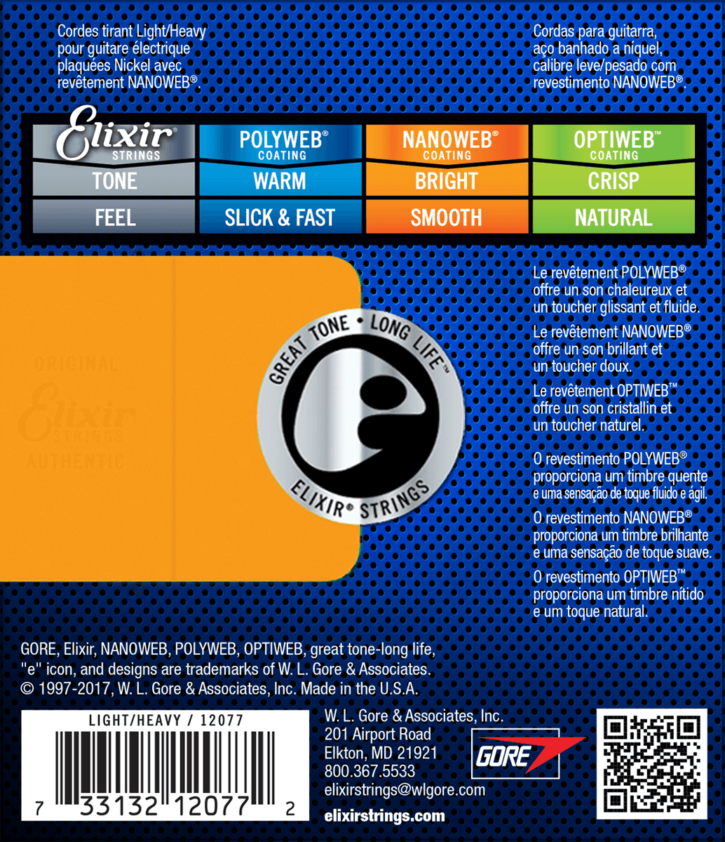 Elixir Nanoweb Guitar Strings (Light Heavy 10-52)