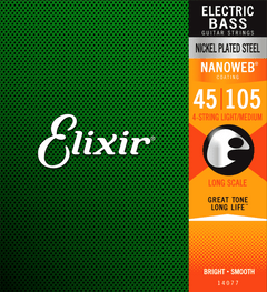 Elixir Nanoweb Nickel Corde per Basso (Medium, 45-105)