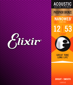 Elixir Nanoweb Phosphor Bronze Corde per Chitarra (Light, 12-53)
