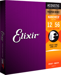 Elixir Nanoweb Phosphor Bronze Corde per Chitarra (Medium Light, 12-56)