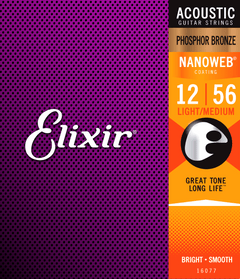 Elixir Nanoweb Phosphor Bronze Corde per Chitarra (Medium Light, 12-56)