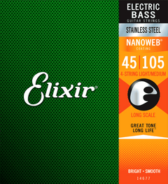 Elixir Nanoweb Stainless Steel Corde per Basso (Medium, 4c, 45-105)