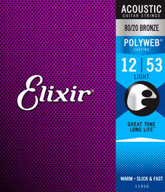 Elixir Polyweb Bronze 80/20 Corde per Chitarra (Light, 12-53)