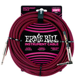 Ernie Ball 6062 Guitar Cable (Black, Red, 7.5m)