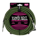 Ernie Ball 6082 Cavo per Chitarre (Nero, Verde, 5,4m)